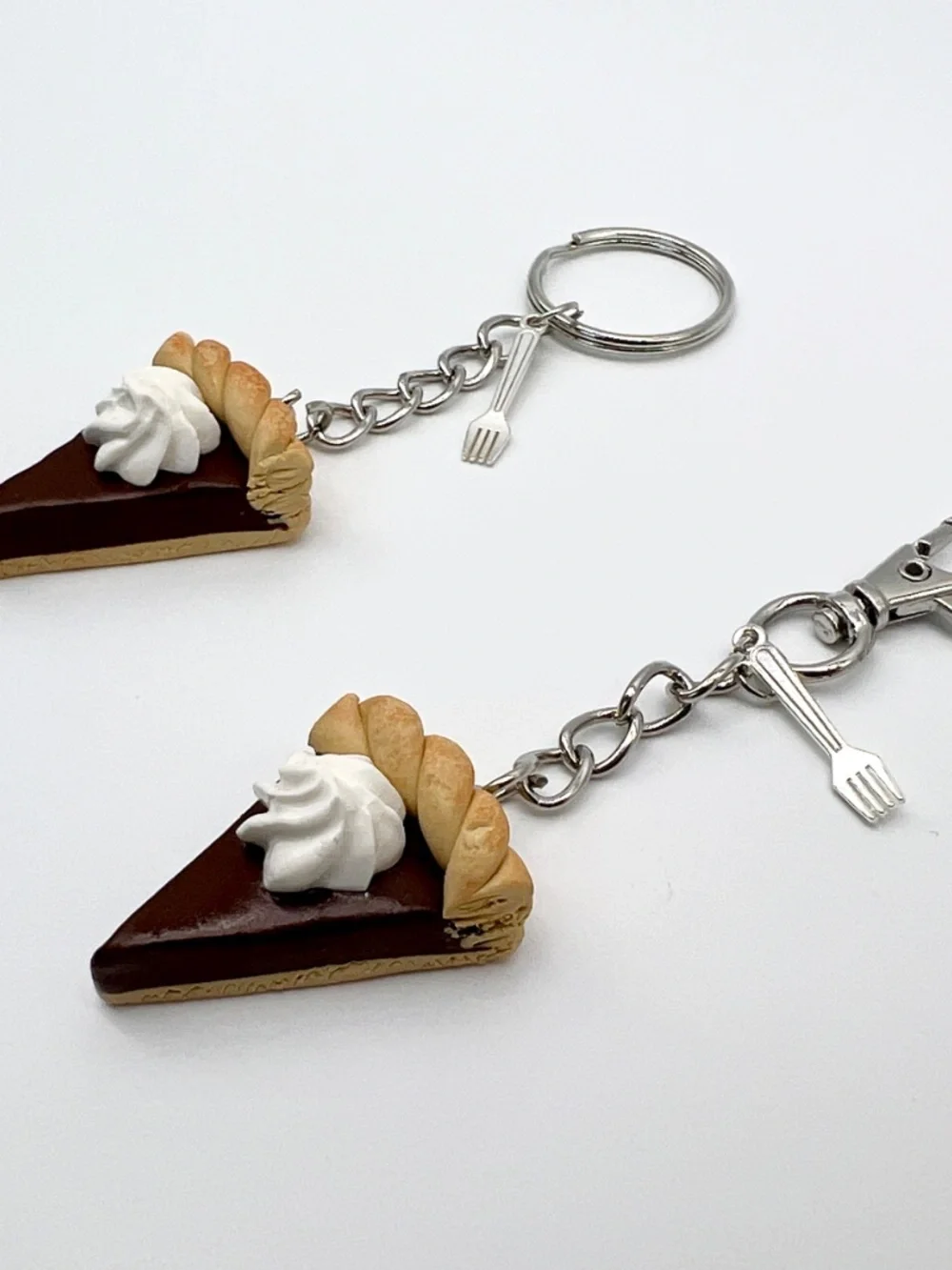 Pie Slice Keychain or Bag Clip | Handmade Dessert Accessories Multiple Flavors